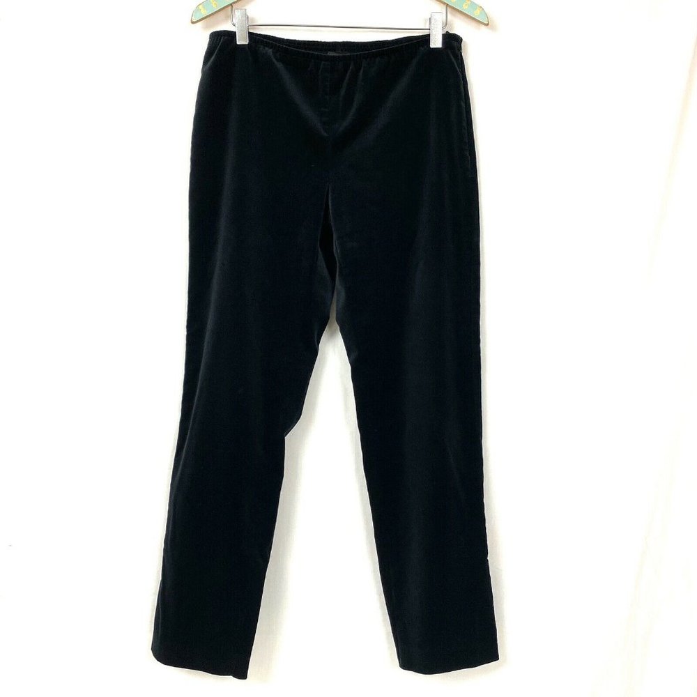 Eileen Fisher Stretch Velvet Ankle Pants XS Black